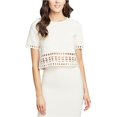 thumbnail image 2 of Rachel Roy Blusa de triángulos y rectángulos para mujer, color blanco roto, pequeña Rachel Roy parte superior de la cosecha, 2 of 2
