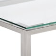 thumbnail image 3 of vidaXL Table Console Argent Acier Inoxydable et Verre Trempé, 3 of 5
