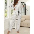 thumbnail image 4 of Conjunto de pijama ZMJ, camisa de manga larga y pantalones para mujer, blanco, XXL, 4 of 8