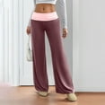 thumbnail image 5 of LWavelet Soft Fabric High Waist Flared Pants Women Daily Casual Wear Wine L, 5 of 6