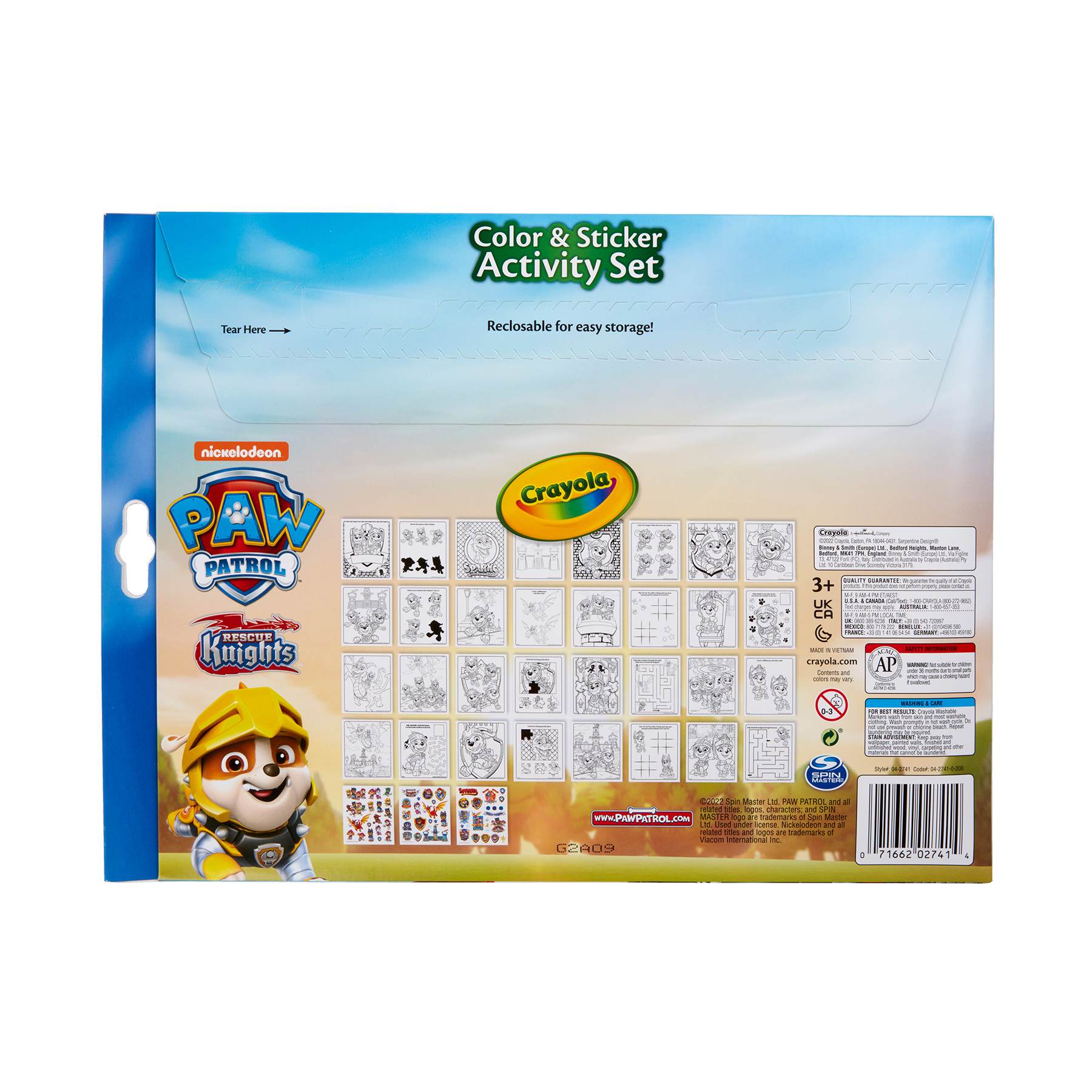 Crayola Color & Sticker Activity Set, Paw Patrol, 3 Sets