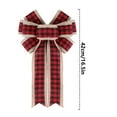 thumbnail image 2 of Linen Checkered Christmas Bow Pendant Festive Decoration Scene Arrangement Decoration Bow, 2 of 2