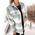 thumbnail image 5 of Viikei Women Coats Plus Size Women Coats Clearance Hoodie Jackets for Women Casual Plaid Long Wool Blend Coat Shacket Jackets Casual Boyfriend Flannel Shirts Pocket Cardigan Coat, 5 of 8