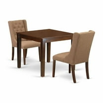 East West Furniture Oxford 3-piece Wood Dining Set in Mahogany/Light Sable