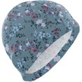 thumbnail image 1 of FYBTO Swimming Cap Floral Blue Flowers and Red Leaves Unisex Adult FYBTO Polyester, 1 of 4