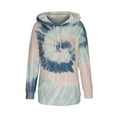 thumbnail image 4 of LEAVINGSUO 2026 Fall Womens Tops Plus Plus Size Tops Women Plus Size Tie- Printed Gradient Pullover Long Sleeve Sweatshirt Navy XXXL, 4 of 5