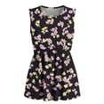 thumbnail image 3 of Smsaxvxz Womens Summer Tank Tops Fashion Floral Printed Crew Neck Sleeveless Pleated Casual Loose Blouse T-shirts Black 01 2XL, 3 of 5
