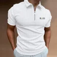 thumbnail image 2 of Camisa de rayas ajustada, ropa informal, moda, producto nuevo, verano, cremallera, cómoda y transpirable, top de negocios, novedad de 2024, 2 of 4
