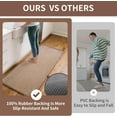 thumbnail image 6 of QiCaiJia Kitchen Rugs Mat Non Slip Washable, Super Absorbent Kitchen Mats for Floor, Rubber Backing Soft Braided Standing Floor Mats Sink Mat Runner Rug, 17"x30" Brown, 6 of 9