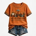 thumbnail image 2 of Women Fall Thanksgiving Autumn Tree Graphic T-Shirt Crew Neck Short Sleeve Casual Loose Holiday Tee Top Saffron S, 2 of 4