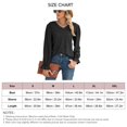 thumbnail image 3 of Blusa de mujer con cuello en V y mangas largas de encaje con volantes huecos y puños Blusa de ajuste casual de moda para dama Negro S, 3 of 4