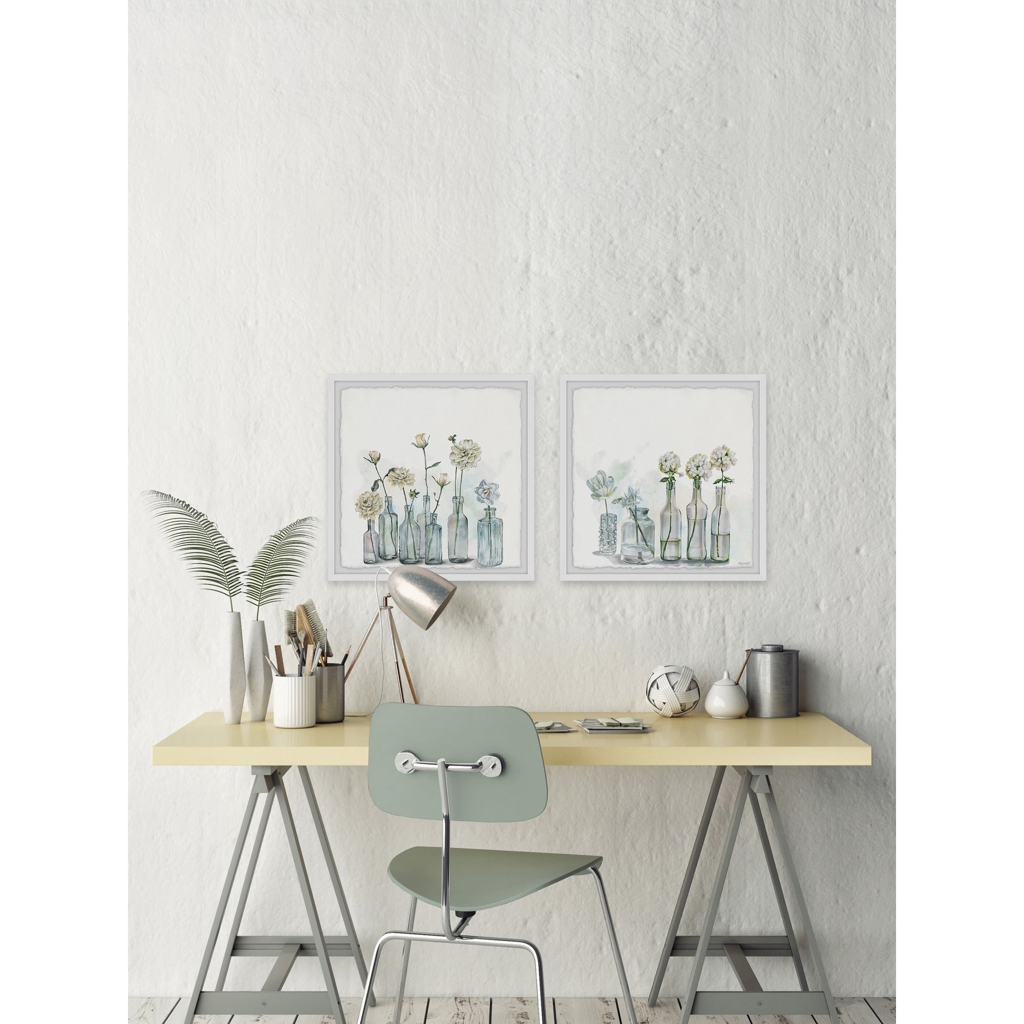 Marmont Hill Clear White Blooms Diptych