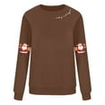 thumbnail image 5 of Women' Pullover Christmas Pullovers Elbow Printed Shirts Merry Christmas Sweatshirt Brushed Tops Fall Winter Fashion Clothing Snowflake Tops Santa Claus Garments, 5 of 5