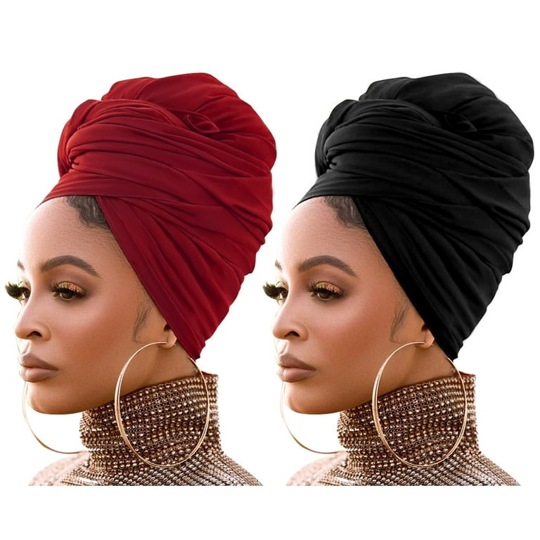 9 Pieces Women Head Wrap Scarf Turban Head Wrap Soft Long Head Scarves  African Turban Head Wrap for Women Girls