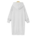 thumbnail image 4 of Chandail à Capuche pour Femmes Robe Longueur Genou Long Chandail-Over Hauts Fendus Automne Hiver Chandail en Peluche, 4 of 7