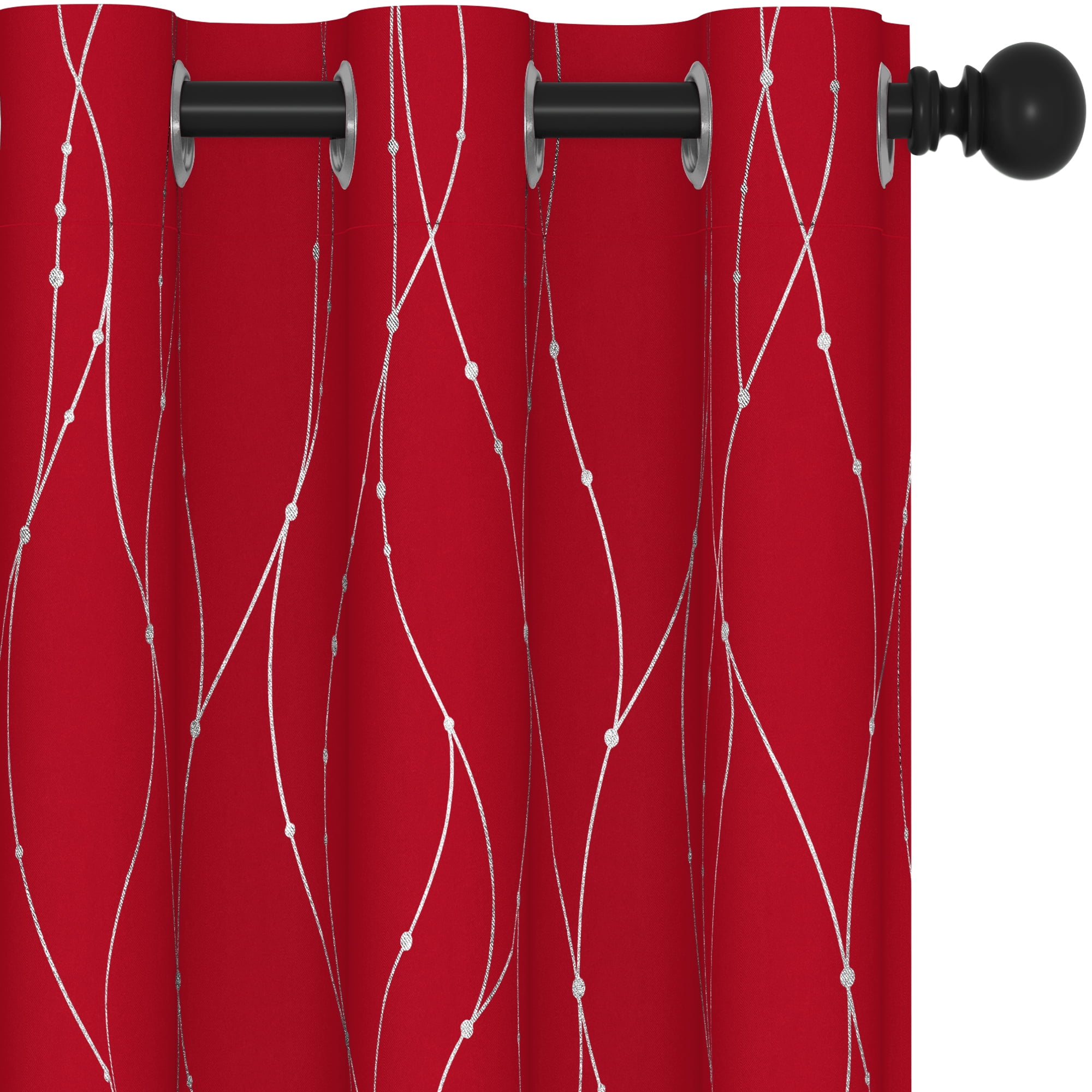 Deconovo Red Blackout Curtains for Short Windows, 45 inch Long