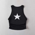 thumbnail image 3 of Tsesme Girls Star Print Tank Tops 2-14y, Casual Round Neck Sleeveless Tee, Summer Ribbed Knit Breathable Athletic Tanks, 3 of 6