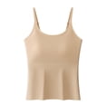 thumbnail image 7 of MVRLSH Womens Tank Tops Loose Fit Casual Adjustable Spaghetti Strap Ice Nylon Built In Bra Layering Camisole Tank Top Tops Brown Size L, 7 of 7