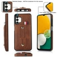 thumbnail image 3 of Nalacover Case for Samsung Galaxy A13 5G Wallet Case Hidden Card Slots Holder, Premium PU Leather Loop Finger Strap TPU Shockproof Lens Protection Cover for Samsung Galaxy A13 5G, Brown, 3 of 7