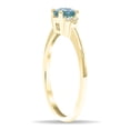 thumbnail image 3 of SZUL Women's Round Shaped Aquamarine and Diamond Half Moon Ring in 10K Yellow Gold, 3 of 5