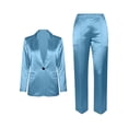 thumbnail image 5 of Two Piece Sets for Women,Womens Satin Suit Slim Fit Dressy Business Casual Outfits Office Work Blazer Pants Set, 5 of 5