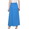thumbnail image 3 of Women's Cotton A-line Button Front High Waist Front Slit Knee Length Skirt, Color : Blue, Size: XL, 3 of 6