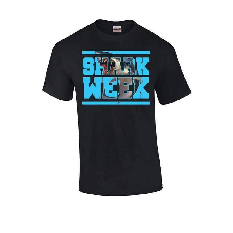 Shark Week Unisex Adult Short Sleeve T-shirt-Black-xxl