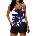 thumbnail image 2 of Amzcrzy Womens Tankini Bathing Suits 2026 Fashion Print Deep U Neck Two Piece Swimsuit with Built In Bra Adjustable Straps Top and Boyshorts with Pockets Modest Bathing Suit for Women @2 L, 2 of 6