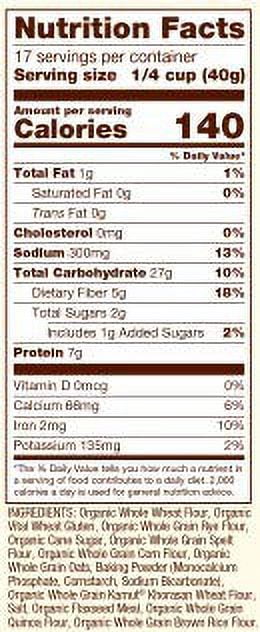 Bob's Red Mill Organic Whole Grain Pancake & Waffle Mix 24 oz (Pack of 2)