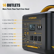 VTOMAN Jump 1500X Portable Power Station,828Wh Home Backup Battery,1500W (3000W Peak) Powered Solar Generator for Home&Outdoor Camping,Rvs Travel