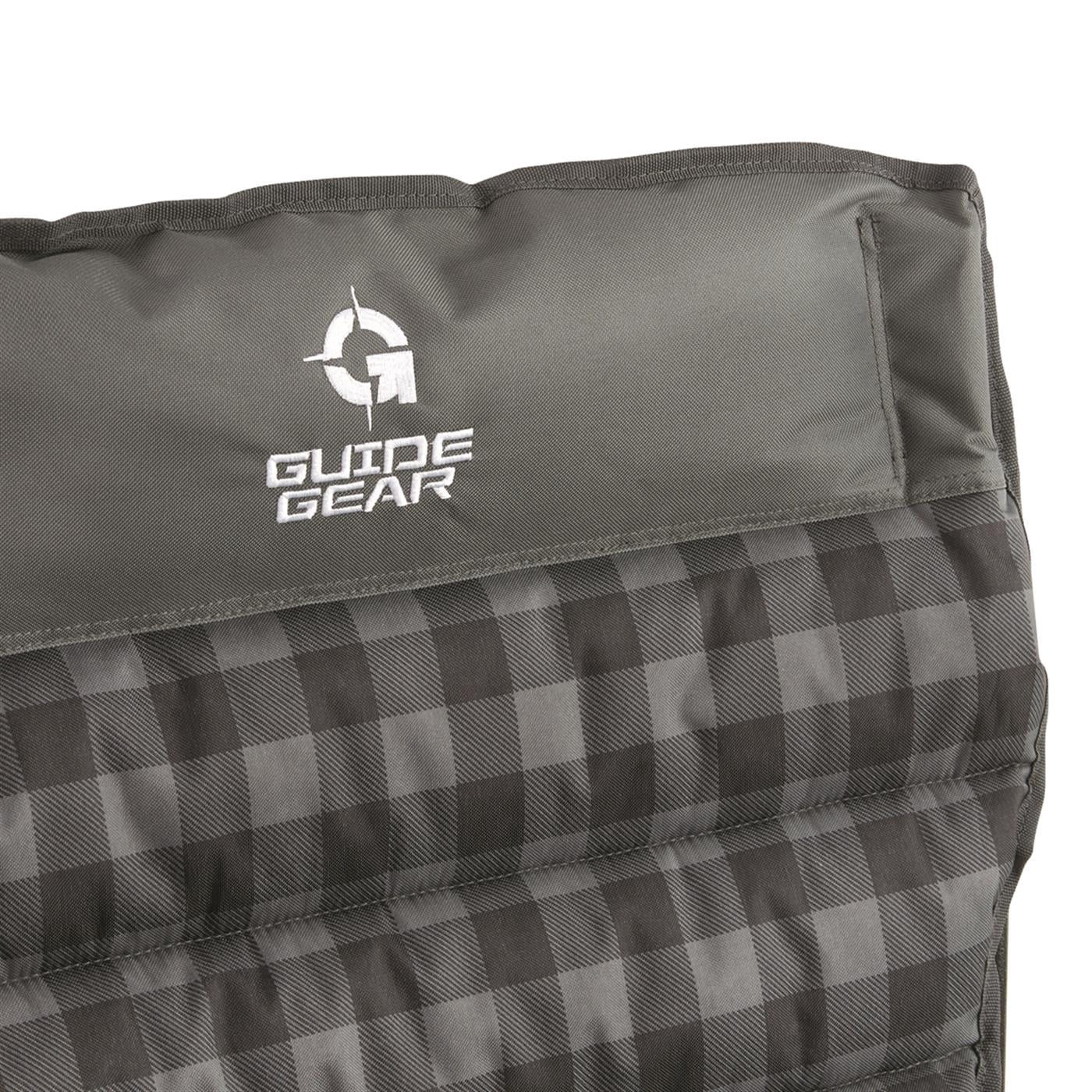 Guide Gear Oversized XL Comfort Padded Mammoth Camping Chair, 500-lb. Capacity Gray Plaid