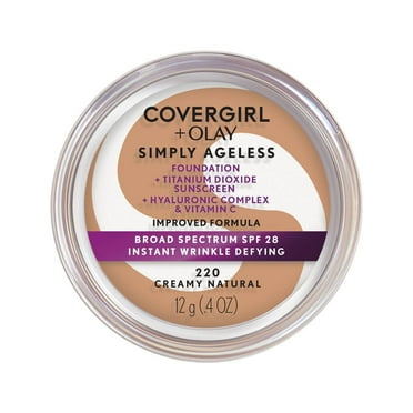 COVERGIRL   Olay Simply Ageless Wrinkle Defying Foundation Compact - 220 Creamy Natural - 0.4oz