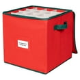 thumbnail image 6 of Hold N' Storage Christmas Ornaments Storage Box Polyester with Zipper, up to 64 -3" Ornaments - Red, 6 of 9