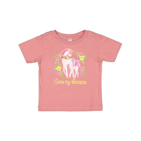 

Inktastic I Love My Glamma Unicorn with Pink and Yellow Flowers Gift Baby Boy or Baby Girl T-Shirt
