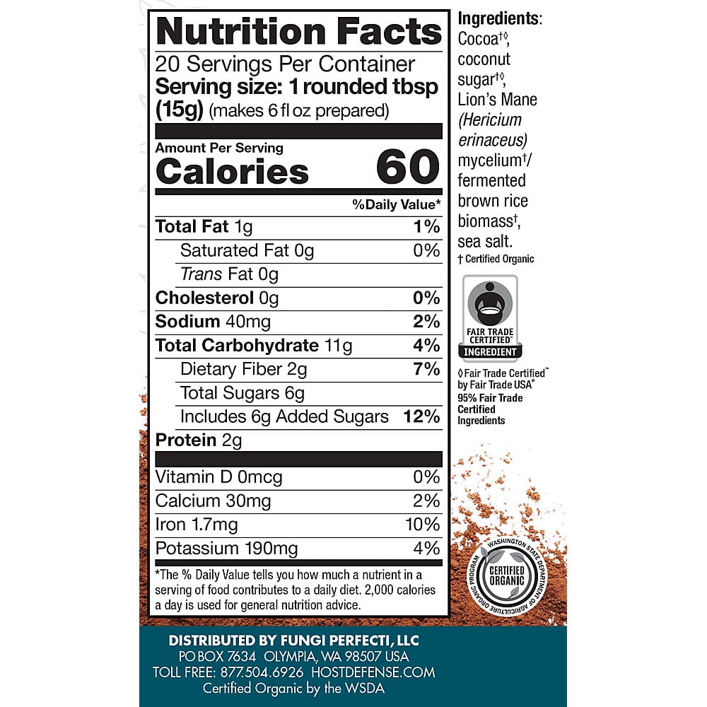 Host Defense MycoBrew Cocoa - 10.6 oz (20 Servings)