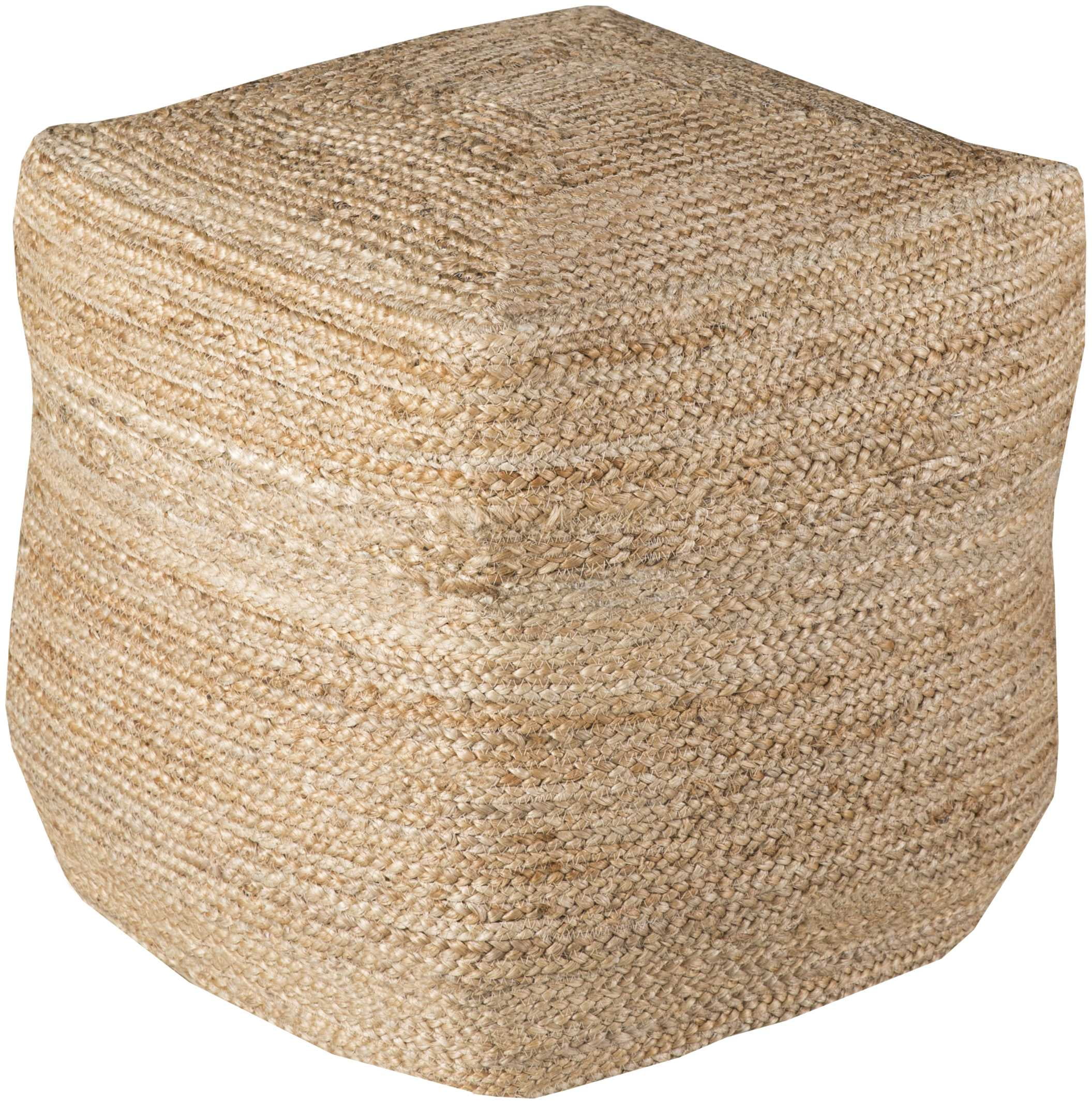 Mark&Day Pouf Ottoman Grabern Natural Fiber Tan Cube Foot Rest