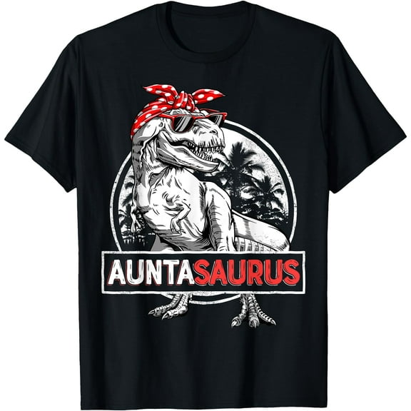 Auntasaurus T rex Dinosaur Auntie Saurus Family Matching Unisex T-Shirt for Men Women