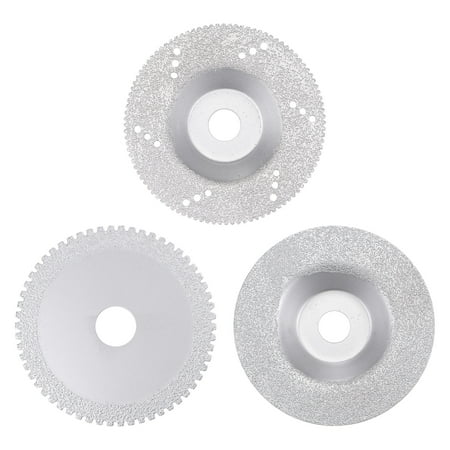 

Uxcell 100mm Dia 20mm 16mm Arbor Brazed Diamond Cutting Disc Cut-Off Wheel Set 3 Pack