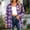 Purple plaid shirt jacket women a1, variant on thefmos Women's Collared Long Sleeve Plaid Shirt Jacket Loose Fit Button Down Casual Shacket Fall Spring Outfit, Blue L