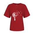 thumbnail image 3 of Hauts d'Été pour Femmes 2022 Manches Courtes Imprimé Mode Décontracté T-Shirts Tunique Col Rond Ample Blouses d'Entraînement, 3 of 3