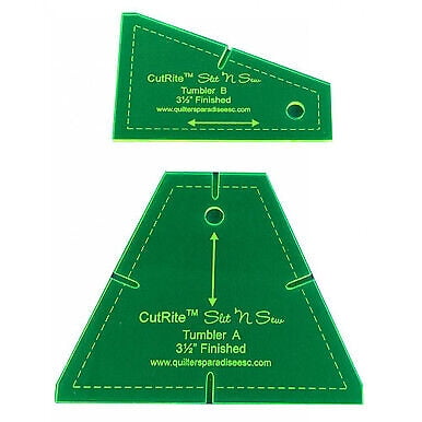 CutRite, Slit 'N Sew Tumbler Template - 3-1/2" Finished