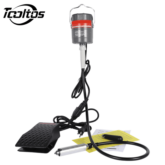 300W Flexible Shaft Grinder with Foot Pedal - 0-24000RPM S-R Hanging Mill Motor, 110V Rotary Tool Kit for Jewelry Engraving, Polishing, Drilling, Cutting & Buffing (with Handpiece)