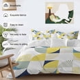 thumbnail image 3 of 3 Piece Yellow Geometric Duvet Cover Set Queen Size,Microfiber Comforter/Quilt Cover with Corner Ties and 2 Pillowcases,Middle Century Modern Abstract Art All Season Soft Bedding with Zipper Closure, 3 of 8