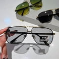 thumbnail image 2 of Oversized Vintage Sunglasses Men Women Fashion Polarized Photochromic Shades Eyewear Double Bridge Driving Sun Glasses - Green, 2 of 3