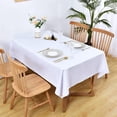 thumbnail image 2 of Rectangle Tablecloth 60 x 102 Inch Washable Fabric Table Cloth Solid White Table Cover for Dining Wedding Party Banquet Tabletop Decoration, 2 of 6