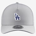 thumbnail image 2 of Men's New Era  Gray Los Angeles Dodgers Micro Logo 9FORTY M-Crown A-Frame Adjustable Hat, 2 of 7