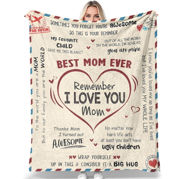 Tiruiarec Birthday Gifts for Mom Soft Flannel Mom Blanket for Women Wife Grandma Mothers Day Anniversary Present from Daughter Son 40" x 30"