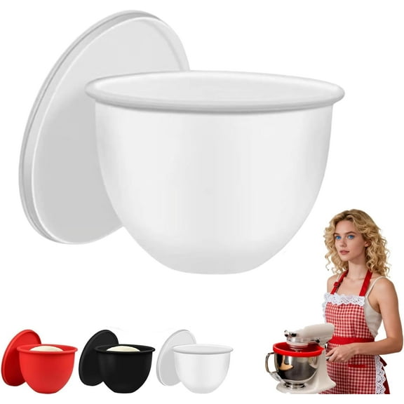 Reusable Silicone Bowl Liners for 5 Qt Tilt-Head Mixers | Essential Baking & Cooking Accessories, Perfect Add-On for Kitchen Aid Mixers（White 1 PCS）