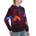 thumbnail image 6 of Daiia Futuristic Red And Blue Bird Pattern Women's Fashion Hoodies & Sweatshirts with Kangaroo Pocket Hooded Sweatshirt with Eye-catching Drawstrings-Small, 6 of 7