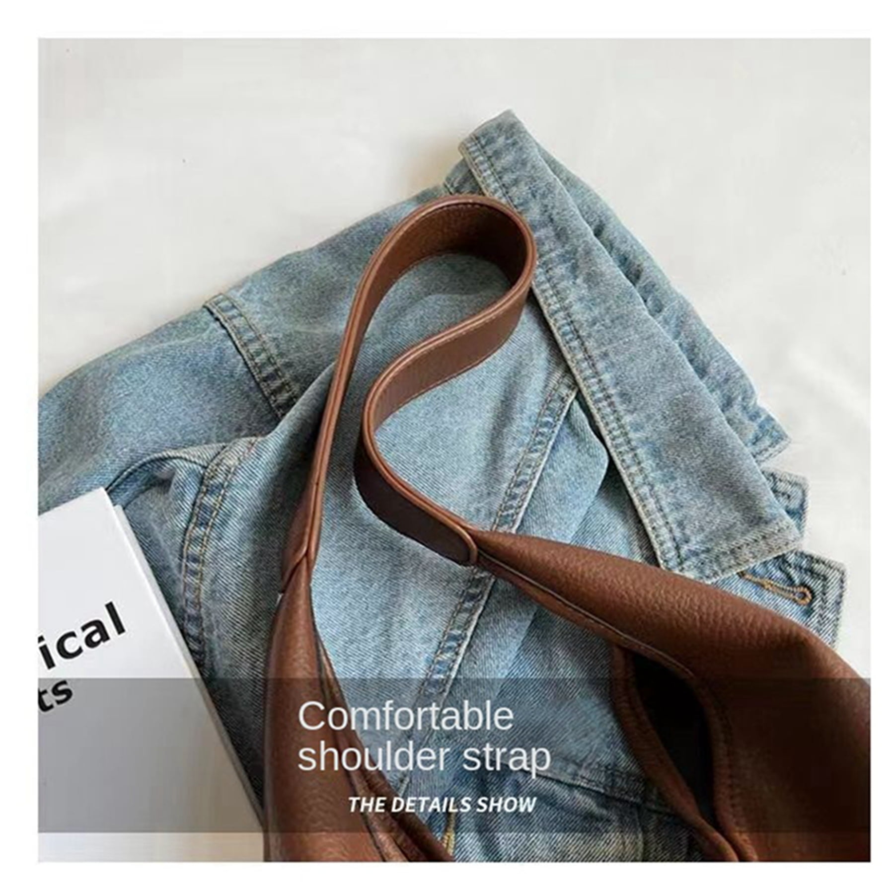 Xiaocao8 Hobo Bags for Women Tote Bag Retro Faux Leather Crossbody Bag Soft Shoulder Purses Handbags Large Capacity with Magnetic Buckle, Coffee